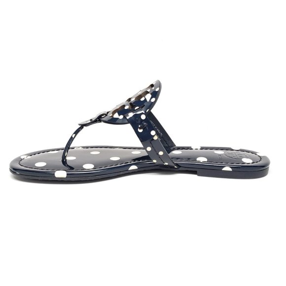 Tory Burch Miller Sandals in Classic Navy Dot - Picture 4 of 9